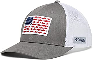 Columbia PFG Snap Back Fish Flag Ballcap, Titanium/White, One Size