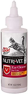 Nutri-Vet Ear Cleanser for Cats, Removes Dirt and Dissolves Wax, 4oz