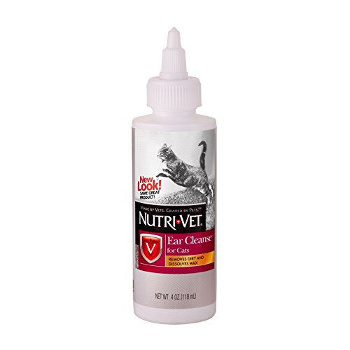 Nutri-Vet Ear Cleanser for Cats, Removes Dirt and Dissolves Wax, 4oz