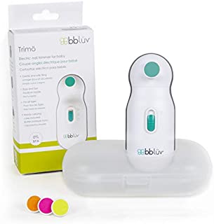 bblüv - Trimö - Electric Nail Clippers for Newborn Baby and Toddler (0 to 12 Months+) with 2 Speed Switch, Gentle and Quiet Fingernail and Toenail Clippers, Carrying Case Included