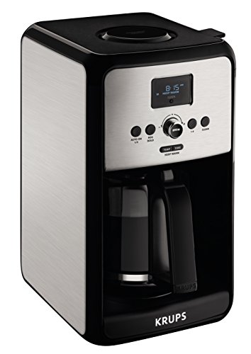 KRUPS EC314 Programmable Digital Coffee Maker, 12-Cup, Silver