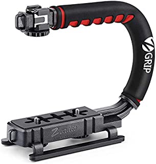 Zeadio Video Action Stabilizing Handle Grip Handheld Stabilizer with Hot-Shoe Mount for Canon Nikon Sony Panasonic Pentax Olympus DSLR Camera Camcorder