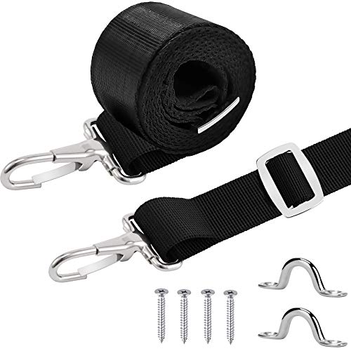 Amadget 2 PCS Adjustable Bimini Boat Top Strap with Loops, Stainless Steel Snap Hook + Pad Eye Straps with Screws 28