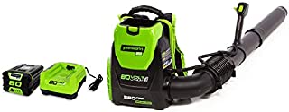 Greenworks 80V 145MPH - 580CFM Cordless Backpack Leaf Blower, 2.5Ah Battery and Charger Included BPB80L2510