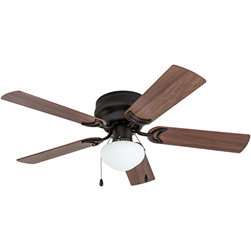 Prominence Home 50860 Alvina LED Globe Light Hugger/Low Profile Ceiling Fan, 42 inches, Bronze