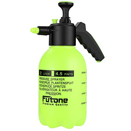 Futone 0.5 Gallon Hand Held Garden Sprayer Water Pump Pressure Sprayers for Lawn and Garden - (2.0L Lime Yellow)