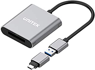 XQD Card Reader, Unitek USB 3.1 Type A to XQD, Portable Aluminum Memory Card Adapter, Compatible for Sony Lexar Nikon Card