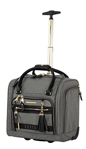 Steve Madden Luggage Wheeled Suitcase Under Seat Bag (Peek-A-Boo Grey)