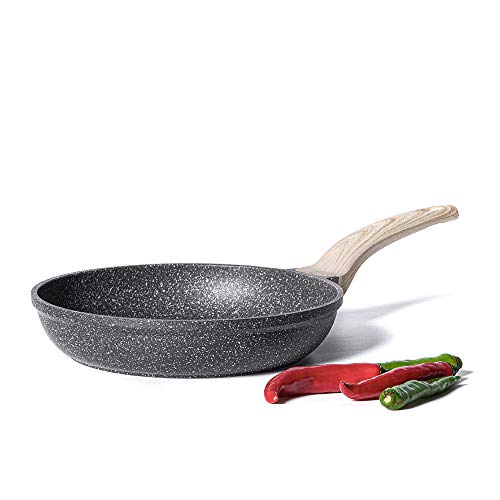 Carote 10-Inch Nonstick Frying Pan Skillet,Stone Cookware Granite Coating from Switzerland,Black