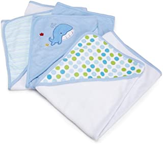Spasilk Baby 3 Pack Soft Terry Hooded Towel Set for Newborn Boys and Girls