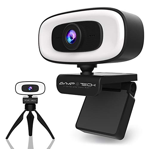 2021 Newest 4K Webcam with Light Ultra Full HD Webcam UHD 8MP PRO Live Streaming Camera Wide Angle USB Camera Noise Cancelling Stereo Microphones MAC Linux PC Camera Webcam 4K USB Camera