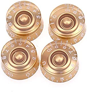 Musiclily Pro Imperial Inch Size Control Speed Knobs Compatible with USA Made Les Paul Style Electric Guitar, Gold (Set of 4)