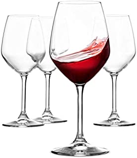 Paksh Novelty Italian Red Wine Glasses - 18 Ounce - Wine Glass Clear (Set of 4)