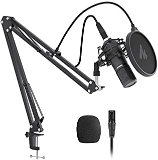 XLR Condenser Microphone Kit MAONO AU-PM320S Professional Cardioid Vocal Studio Recording Mic for Streaming, Voice Over, Project, Home-Studio