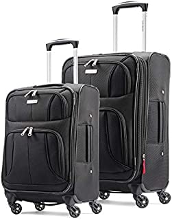 Samsonite Aspire Xlite Softside Expandable Luggage with Spinner Wheels, Black, 2-Piece Set (20/25)