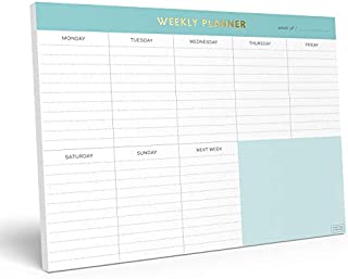 Sweetzer & Orange Weekly To Do List Pad. Minty Gold Weekly Planner Notepad with Daily Planner Agenda Squares. 7x10 Day Planner 2020 2021 - Student Planner, Work Planner and Checklist Note Pad.