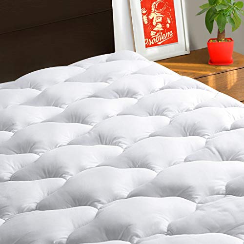 TEXARTIST Queen Mattress Pad Cover Cooling Mattress Topper 400 TC Cotton Pillow Top Mattress Cover Quilted Fitted Mattress Protector with 8-21 Inch Deep Pocket