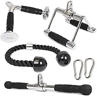 POWER GUIDANCE Triceps Pull Down Attachment, Cable Machine Accessories for Home Gym, LAT Pull Down Attachment Weight Fitness