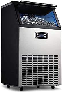 ADT Ice Mahcine Freestanding Stainless Steel Commercial Ice Maker Machine (Silver, 99LB)