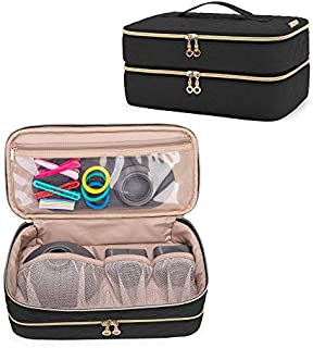 Teamoy Double-Layer Travel Organizer Bag Compatible with Dyson Supersonic Hair Dryer, Portable Travel Storage Bag for Hair Dryer and Attachments, Black(BAG ONLY)