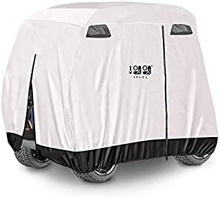 10L0L Universal 4 Passenger Golf Cart Cover for EZGO Club Car Yamaha, Waterproof Sunproof Outdoor Storage Cover - Silver