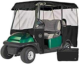 Greenline Drivable Golf Cart Enclosures by Eevelle, Heavy Duty 300D 4 Passenger Universal Fit, Black