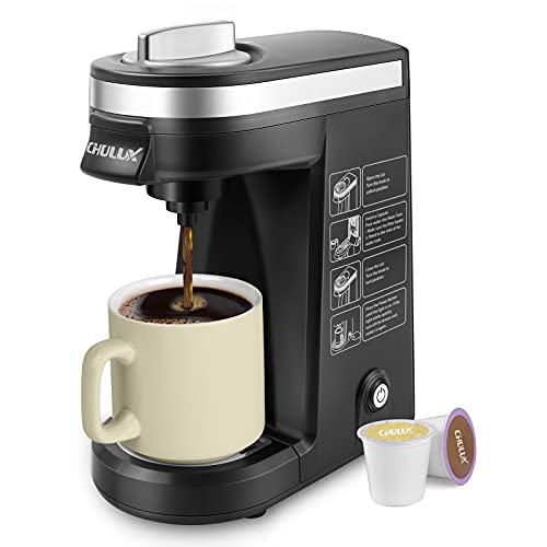 CHULUX Single Serve Coffee Maker Brewer for Single Cup Capsule with 12 Ounce Reservoir,Black