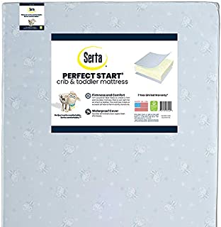 Serta Perfect Start Fiber Core Standard Crib and Toddler Mattress | Waterproof | Lightweight | GREENGUARD Gold Certified (Natural/Non-Toxic)