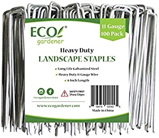 ECOgardener Extra Heavy Duty Galvanized Weed Barrier Landscape Fabric Staples