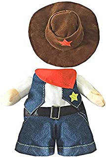 Mikayoo Pet Dog Cat Halloween Costumes,The Cowboy for Party Christmas Special Events Costume,West Cowboy Uniform with Hat,Funny Pet Cowboy Outfit Clothing for Dog cat(L)