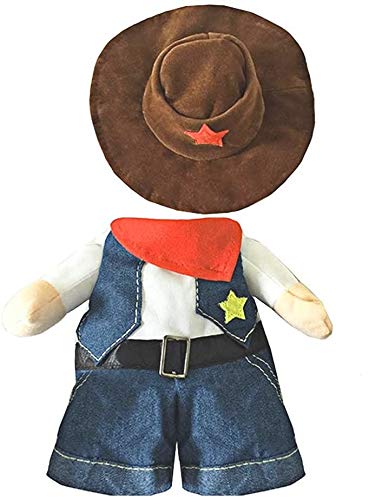 Mikayoo Pet Dog Cat Halloween Costumes,The Cowboy for Party Christmas Special Events Costume,West Cowboy Uniform with Hat,Funny Pet Cowboy Outfit Clothing for Dog cat(L)