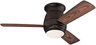 Westinghouse Lighting Westinghoue 7217800 Halley 44-Inch Oil Rubbed Bronze Indoor/Outdoor, Dimmable LED Light Kit with Frosted Opal Glass, Remote Control Included Ceiling Fan