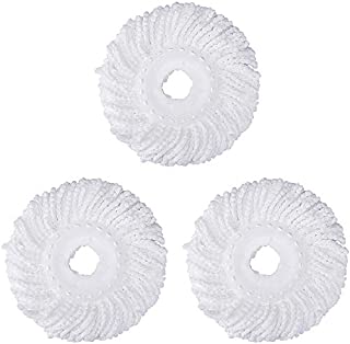 3 Pack Mop Head Replacement for Hurricane Spin Mop Replacement Head Microfiber Spin Mop Refills Easy Cleaning Round Shape Standard Size