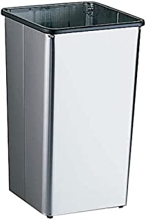 Bobrick 2280 Stainless Steel Floor-Standing Waste Receptacle with Open Top, Satin Finish, 21 Gallon Capacity, 14