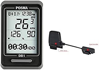 POSMA DB1 Bluetooth Cycling Bike Computer BCB30 Dual Mode Speed Cadence Sensor Value Kit - Speedometer Odometer, Support GPS by Smartphone iPhone