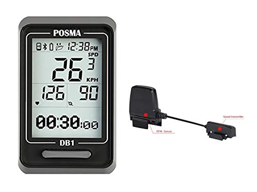 POSMA DB1 Bluetooth Cycling Bike Computer BCB30 Dual Mode Speed Cadence Sensor Value Kit - Speedometer Odometer, Support GPS by Smartphone iPhone