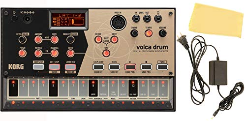 Korg Volca Drum Digital Percussion Synthesizer Bundle with Power Supply and Austin Bazaar Polishing Cloth