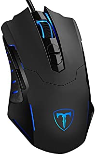 PICTEK Gaming Mouse Wired [7200 DPI] [Programmable] [Breathing Light] Ergonomic Game USB Computer Mice RGB Gamer Desktop Laptop PC Gaming Mouse, 7 Buttons for Windows 7/8/10/XP Vista Linux, Black