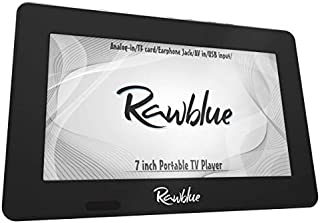 Rawblue 7 Inch Portable Digital TV ATSC TFT Screen Freeview LED TV.Built-in Battery Television/Monitor with Multimedia Player Support USB Card for Car,Caravan,Camping,Outdoor or Kitchen