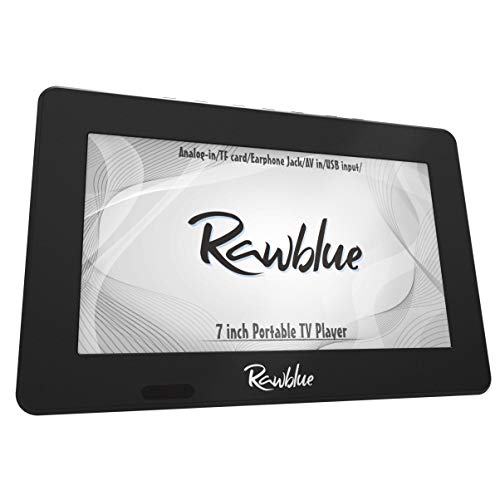 Rawblue 7 Inch Portable Digital TV ATSC TFT Screen Freeview LED TV.Built-in Battery Television/Monitor with Multimedia Player Support USB Card for Car,Caravan,Camping,Outdoor or Kitchen