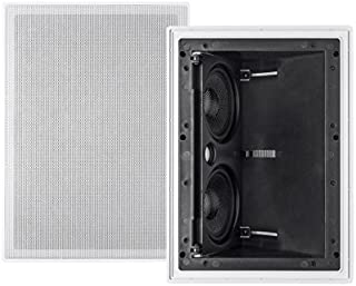 Monoprice 2-way Carbon Fiber In-Wall Surround Speaker - Dual 5.25 Inch (Single) Vari-Angled With Paintable Grille - Alpha Series Black