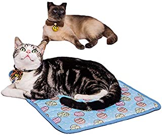 NACOCO Pet Cooling Mat Cat Dog Cushion Pad Summer Cool Down Comfortable Soft for Pets and Adults (L, Blue)