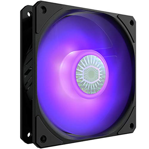 Cooler Master SickleFlow 120 V2 RGB 120mm Square Frame Fan with Customizable LEDs, Air Balance Curve Blade Design, Sealed Bearing, PWM Control for Computer Case & Liquid Radiator