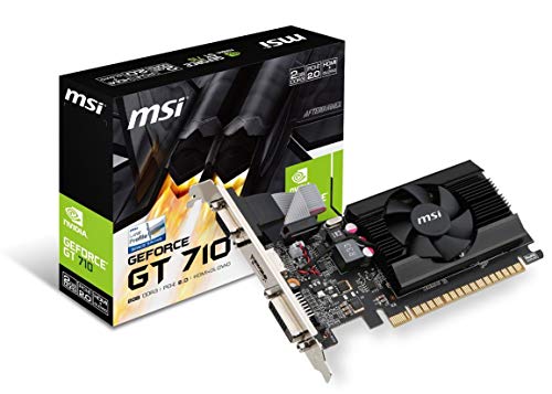 MSI Gaming GeForce GT 710 2GB GDRR3 64-bit HDCP Support DirectX 12 OpenGL 4.5 Single Fan Low Profile Graphics Card (GT 710 2GD3 LP) (Renewed)