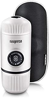 WACACO Nanopresso Portable Espresso Maker Bundled with Protective Case, Upgrade Version of Minipresso, Mini Travel Coffee Machine, Perfect for Camping, Travel and OfficeNew Elements Chill White