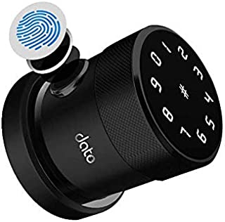 DATO Smart Door Lock - Keyless Fingerprint and Touchscreen Digital Door Lock, Secure Bluetooth, Easy Install, Great for Airbnb, Hotels and Offices, Homes, Apartments, Black(Upgraded 2.0)