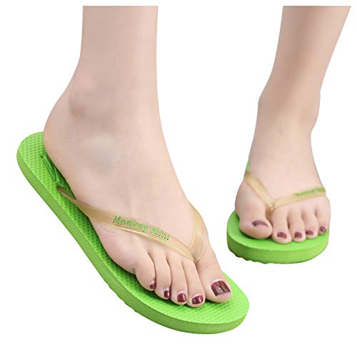 Aniywn Women's Men's Non-Slip Pool Dorm Water Sandals Flip Flops Comfort Beach Summer Casual Flip Flop Sandals Green