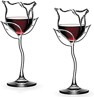 Wine Glasses Red Wine Goblet Wine Cocktail Glasses Rose Flower Shape Lead-Free Wine Glass for Party Dinner Wedding Festival