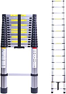 Terokota 19.7FT Superhigh Collapsible Telescoping Ladder, Aluminum Telescoping Ladders, Lightweight Collapsible Ladder Extension for RV, Loft, Home, Attic, 330LB Capacity