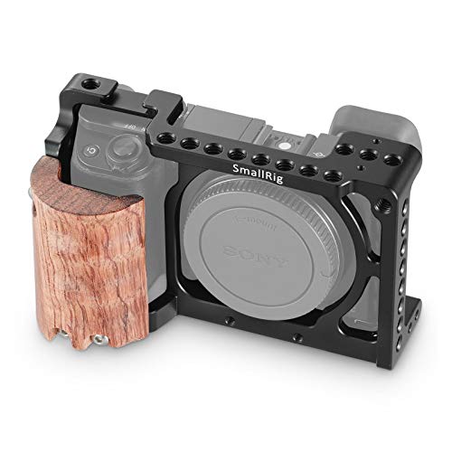 SMALLRIG Camera A6300 Cage for Sony A6000 / A6300 with Wooden Handle Handgrip - 2082